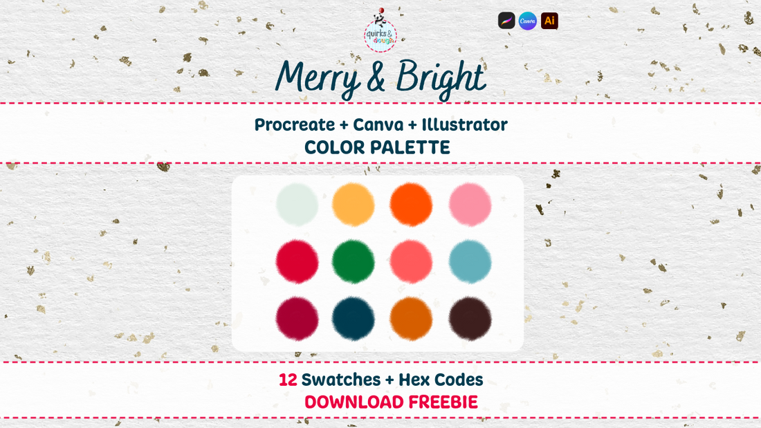 12 FREE Holiday Color Swatches for Procreate, Canva, + Adobe Illustrator